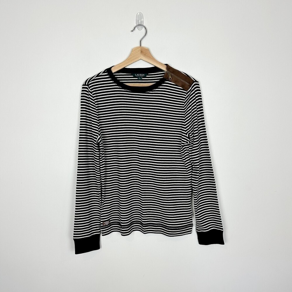 Ralph Lauren Green Label Striped Long Sleeve Top Large